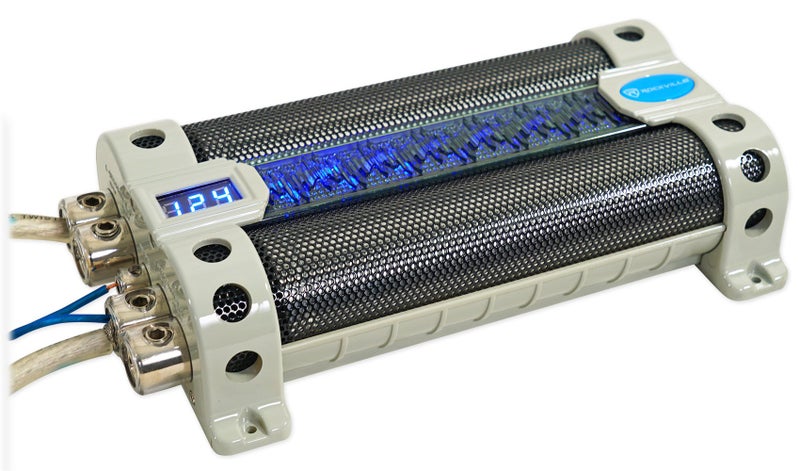 Rockville RFC50F v2 50 Farad Car Audio Capacitor, 3-Digit Super Bright Blue LED Voltage Display, Polarity Alerts, Heavy-Duty Terminals, for Car Audio Systems - Image 3